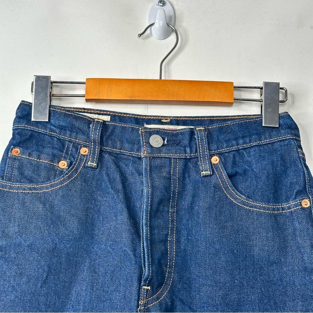 🔴 SOLD- Levi’s Ribcage High Rise Button Fly Cut Off Denim Shorts Distressed - Picture 4 of 11